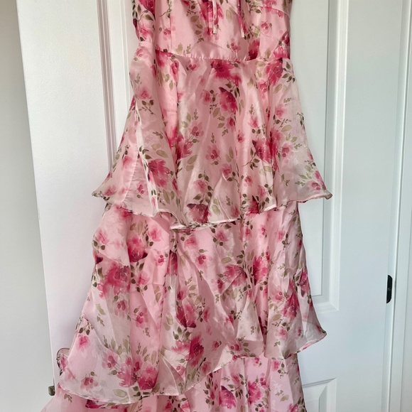 Lulus Immaculate Cutie pink floral midi dress - Picture 2 of 8